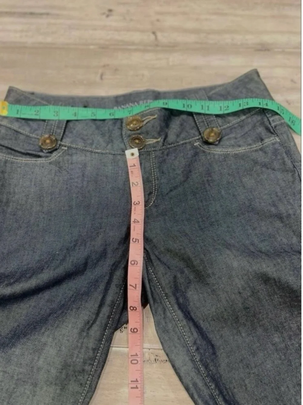 Vintage Banana Republic Classic Chambray Gaucho Bermuda Shorts Sailor Waist 0P